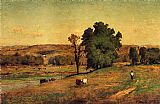 George Inness Landscape with Figure painting